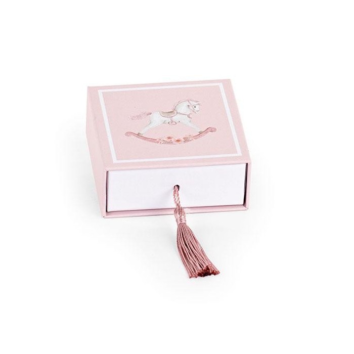 SCATOLA CAVALLINO 7X7X3CM ROSA